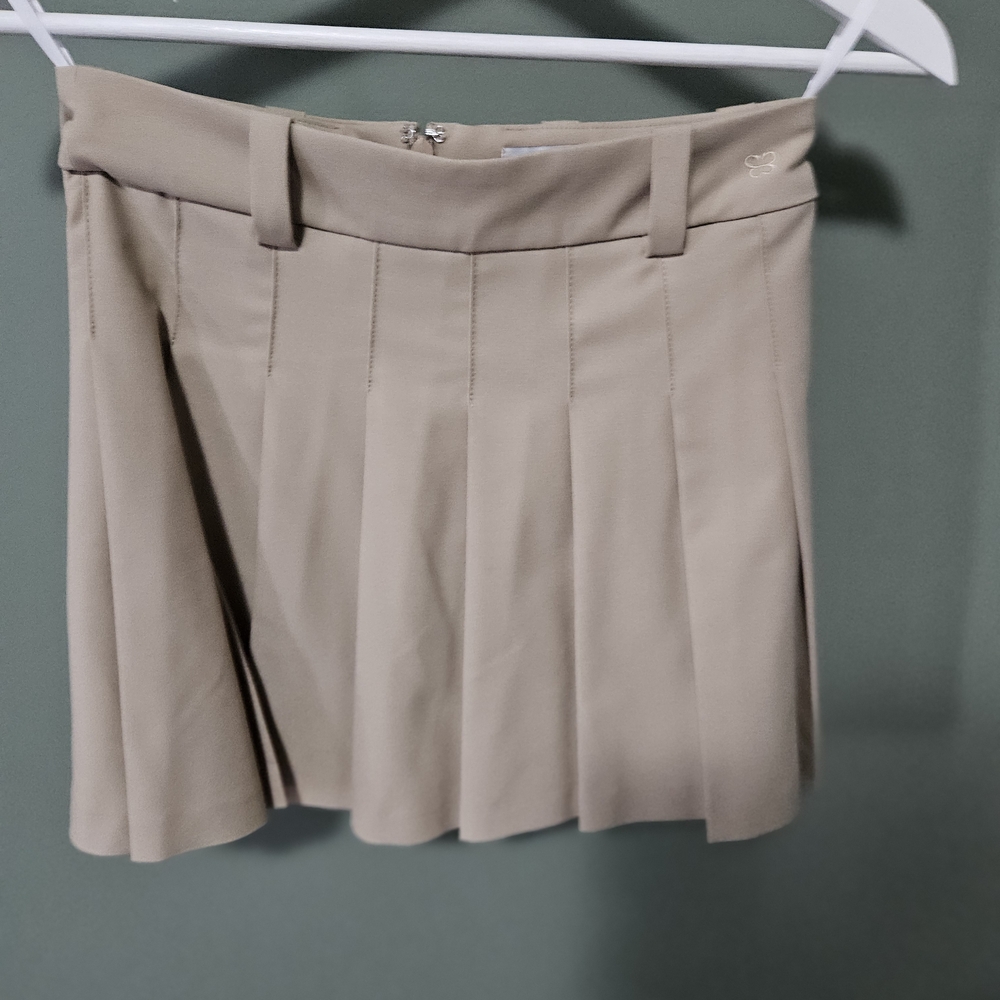 Sunday Best Tan Pleated Skirt